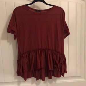 High-Low Ruffles Shein Top